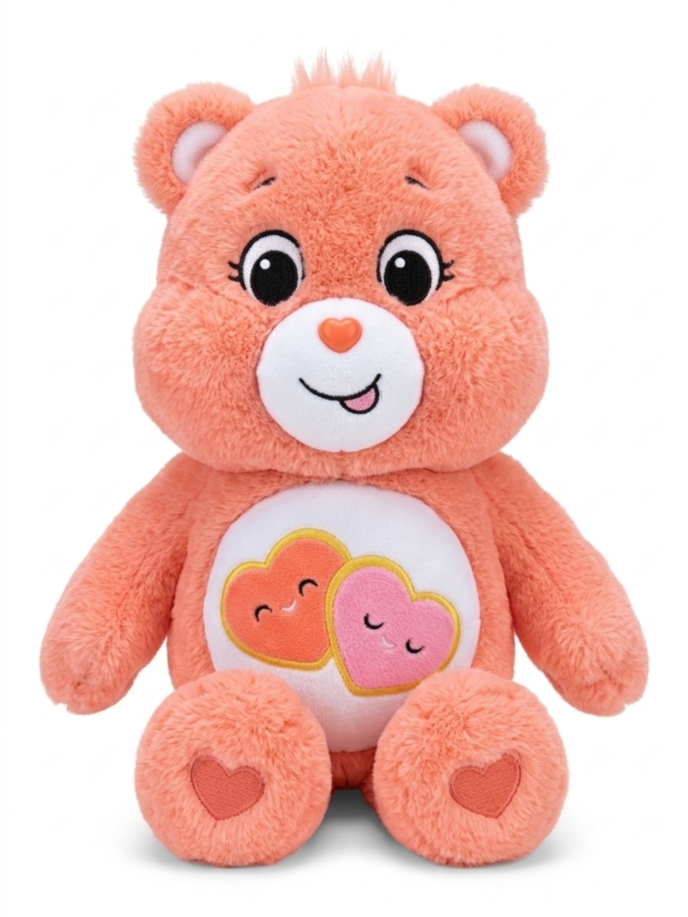 Care Bears Peach Heart Plush - Soft Orange-Peach Cuddly Bear